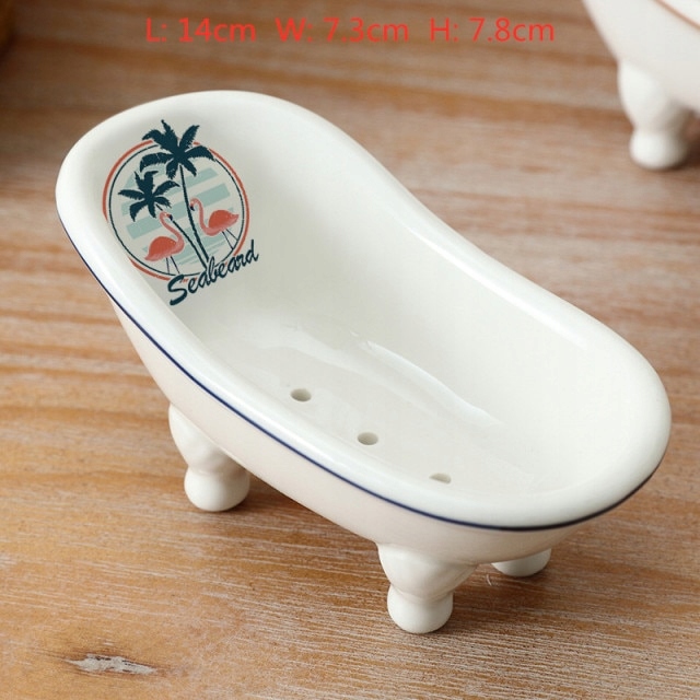 Mydlenička - 1 PC Ceramics White Soap Dish Európsky štýl
