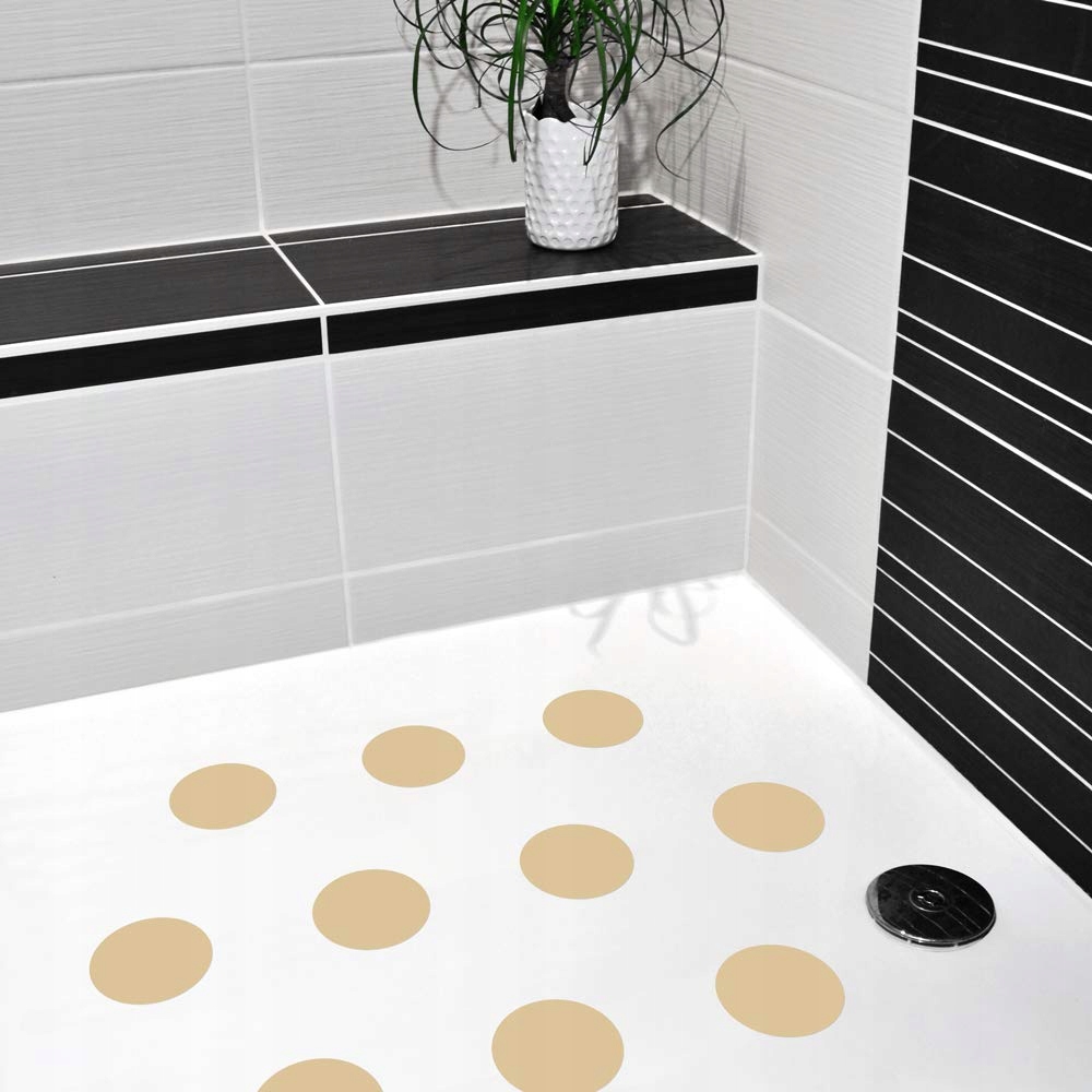 Vaňa - 10 nálepiek proti slip pre krémové kúpeľne