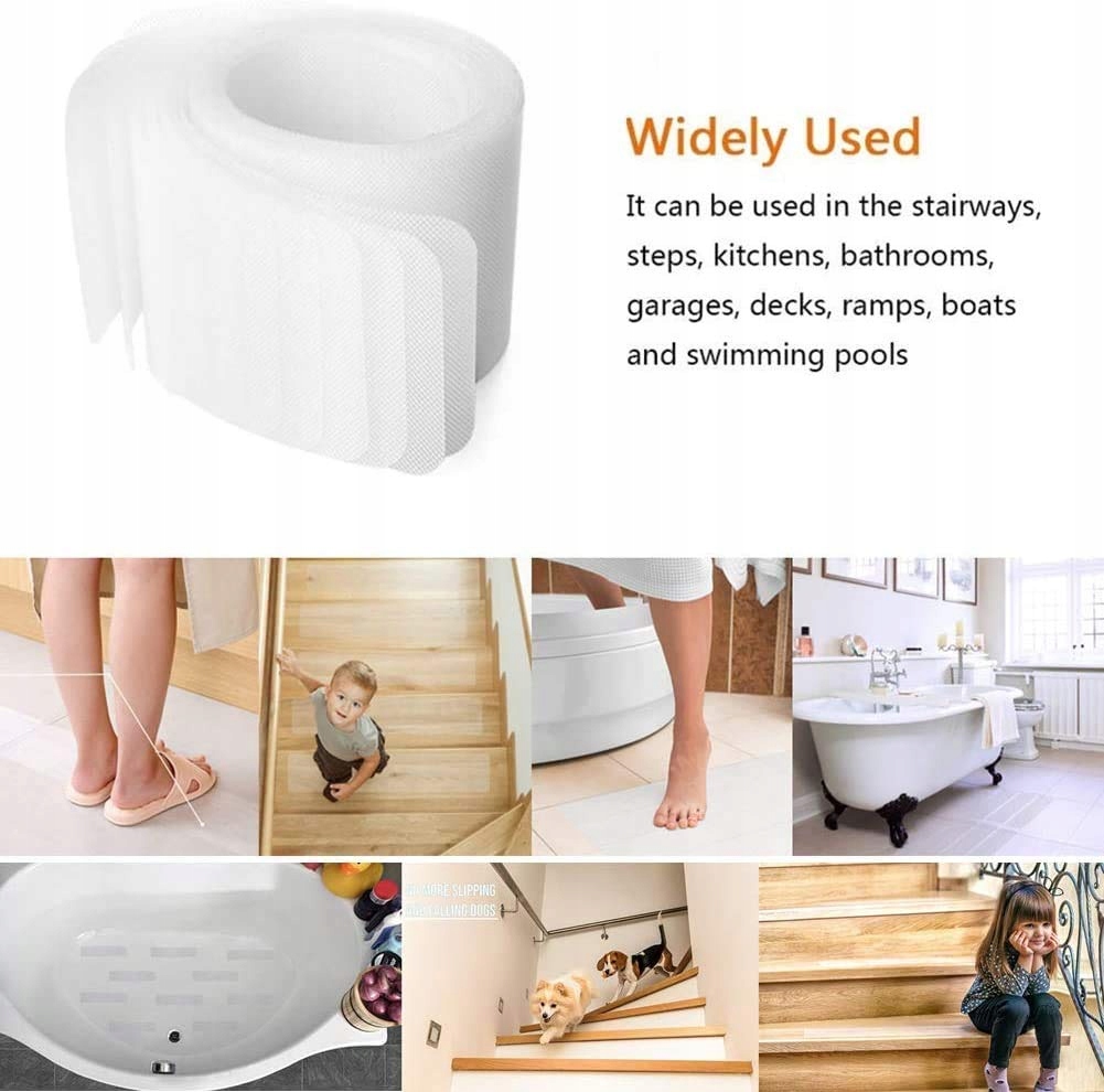 Protišmyková kúpeľňová podložka - 10cmx81cm priehľadné non -slip pruhy