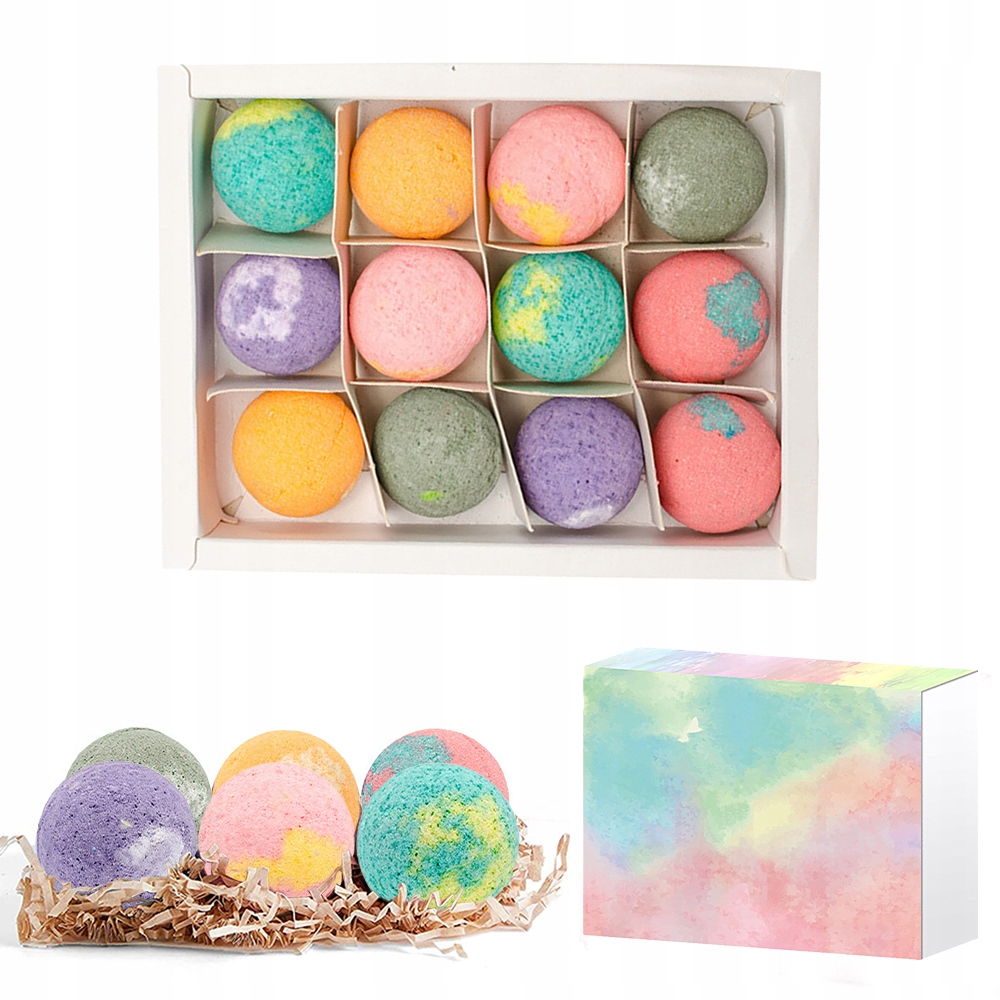Sprchová tyč - 12ks Organické kúpeľné guľové bomby darček na prírodné min.