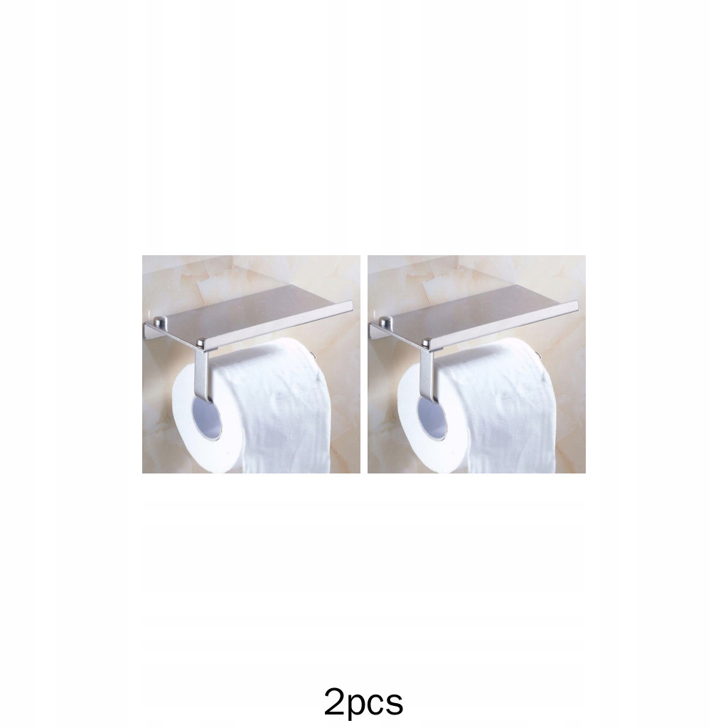 Držiak na toaletný papier - 2x držiak na kúpeľňový papier s vešiakom do