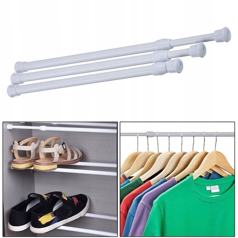 Sprchová tyč - 2x teleskopické tyče záclony 32-50 cm