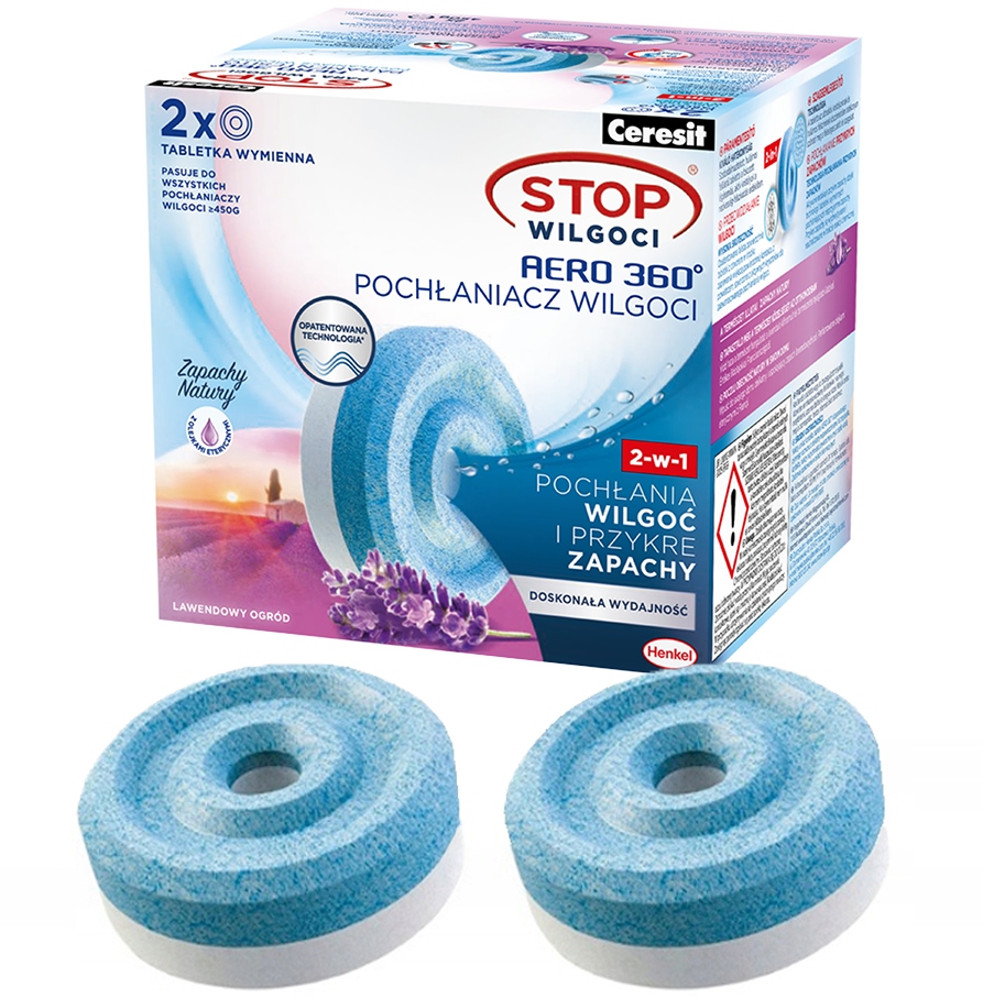 Pohlčovač vlhkosti - 2x CERESIT AERO LEVANDUĽOVÝ ZVLHČOVAČ STOP