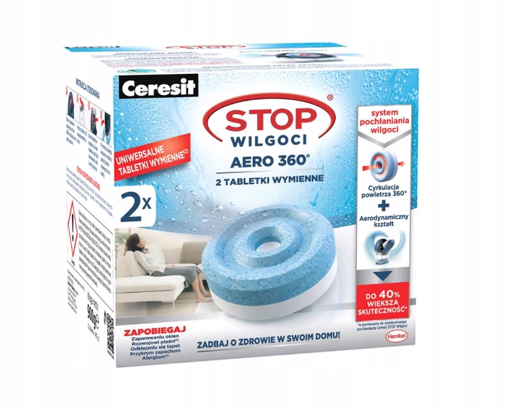 Pohlčovač vlhkosti - 2x Aero 360 vymeniteľné tablety absorbér vlhkosti