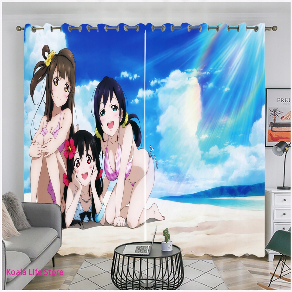 Sprchový záves - 3D bikini kúpeľňa pre dievčenskú pláž c