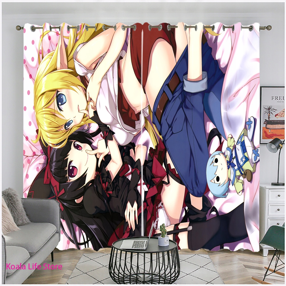 Sprchový záves - 3D kúpanie kúpanie Krásne kawaii anime cortinas