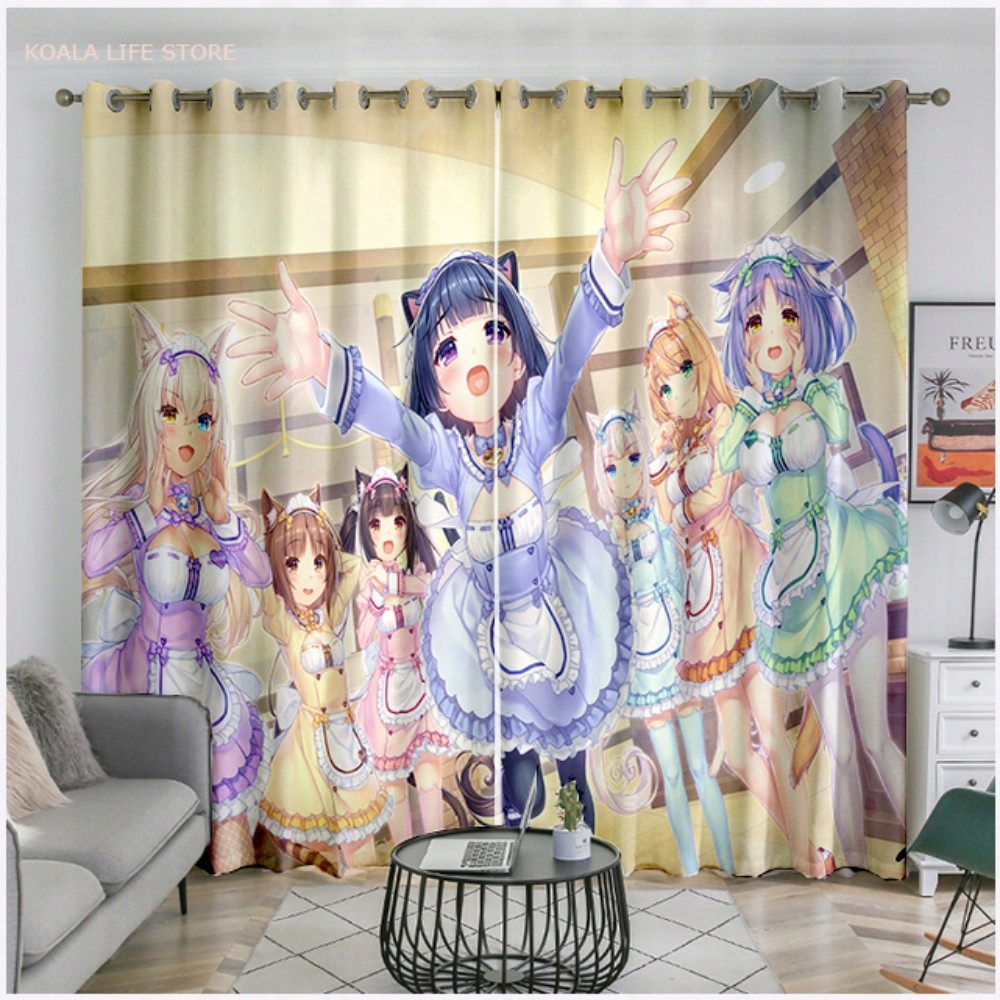 Sprchový záves - 3D plapací uterák vytlačený anime nekopar z