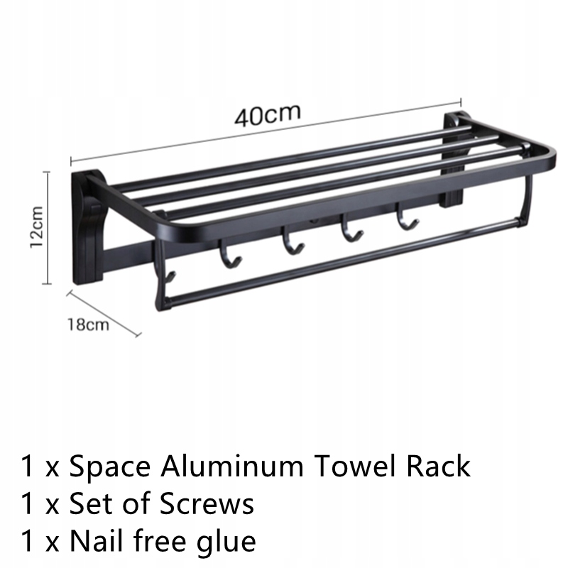Sprchová tyč - 40/60 cm ALU skladací vešiak na uteráky