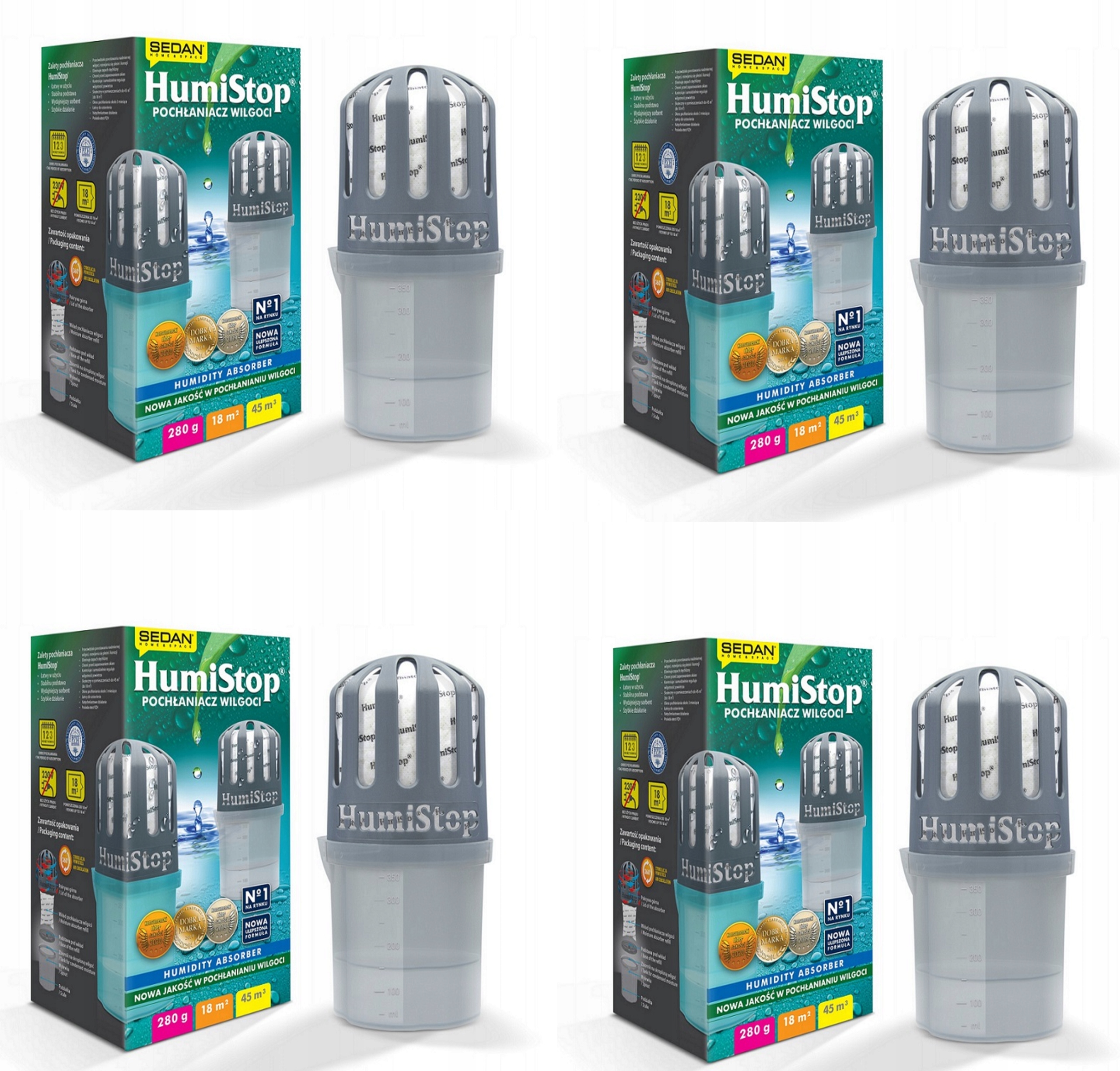 Pohlčovač vlhkosti - 4x Humistop absorbér vlhkosti + 4 schválenia