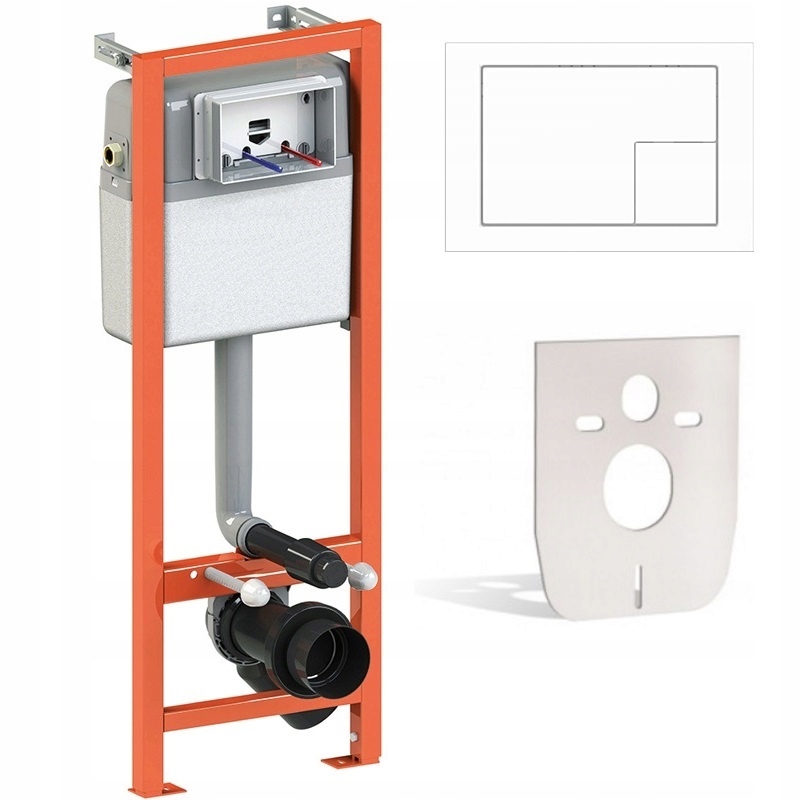 Podomietkový WC modul -  4in1 MonNecka Frame WC 40 cm + biele gombíky