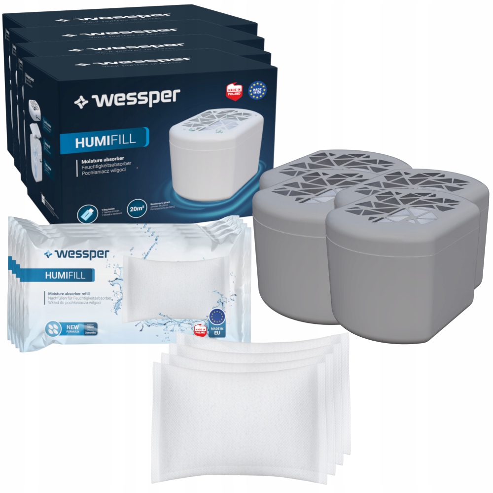 Pohlčovač vlhkosti - 4x ABSORBTORY VLHKOSTI ODvlhčovač 250g SILNÁ NÁPLŇ