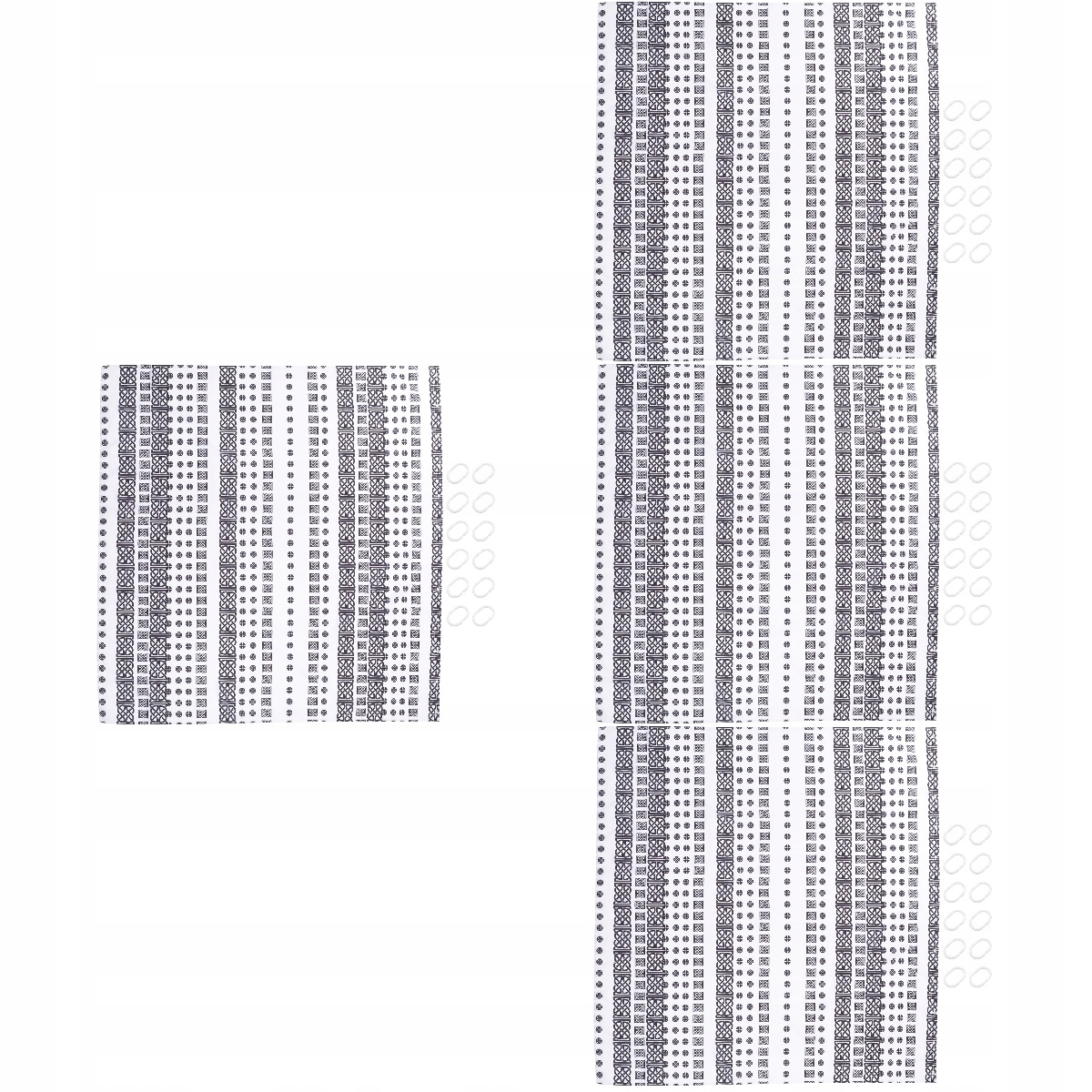 Kúpeľňová sada - 4x geometrický vzor vintage sprchového závesu
