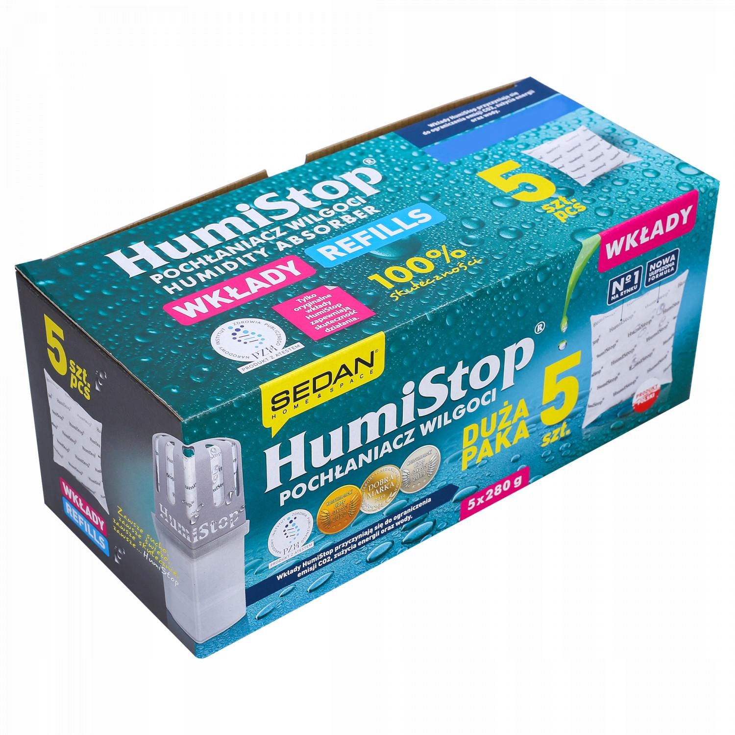 Pohlčovač vlhkosti - 5x Humistop. Príspevok absorbéra vlhkosti sedan