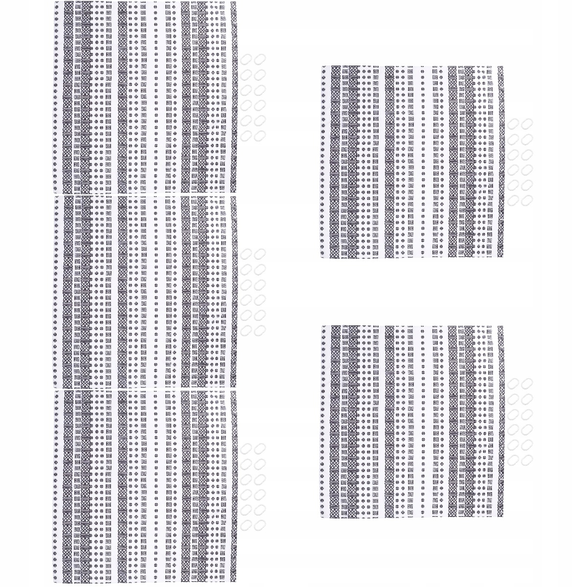 Kúpeľňová sada - 5x sprchová opona s geometrickým vzorom