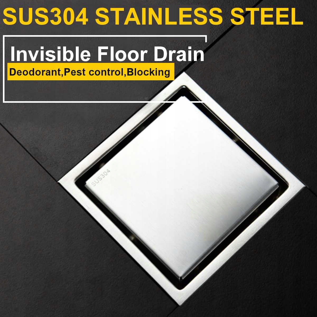Sprchová tyč - 6 "Brushed Square neviditeľné podlahové dlaždice