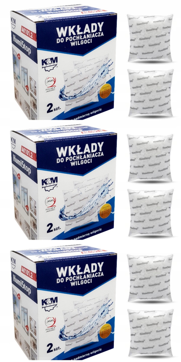 Pohlčovač vlhkosti - 6 x vložka, pažba pre absorbér vlhkosti Humistop