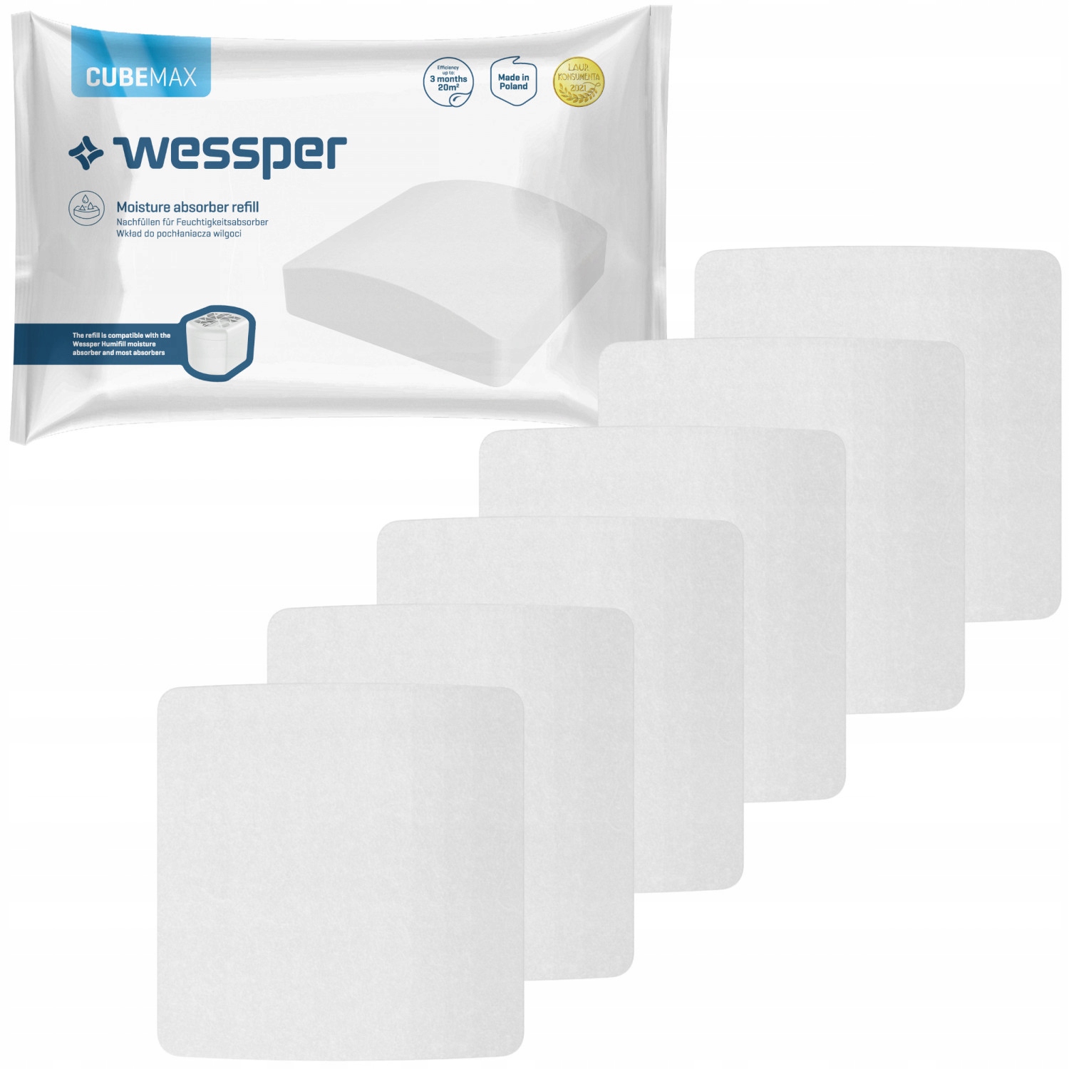 Pohlčovač vlhkosti - 6x Wesper zastavte vlhkosť Univerzálna tableta 300g