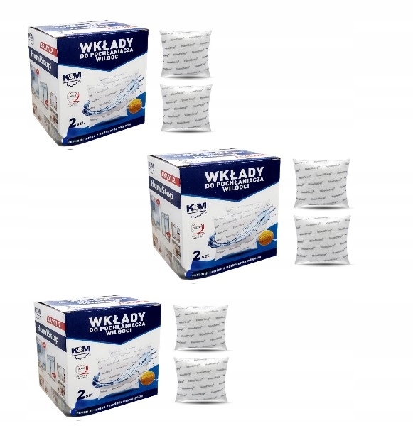 Pohlčovač vlhkosti - 6x vlhkosť vložte vložku Humistop
