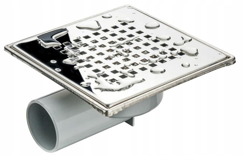 Sprchový žľab odtok - Prístupový axus podlahový vstup 15x15 Ø 50 Chrome
