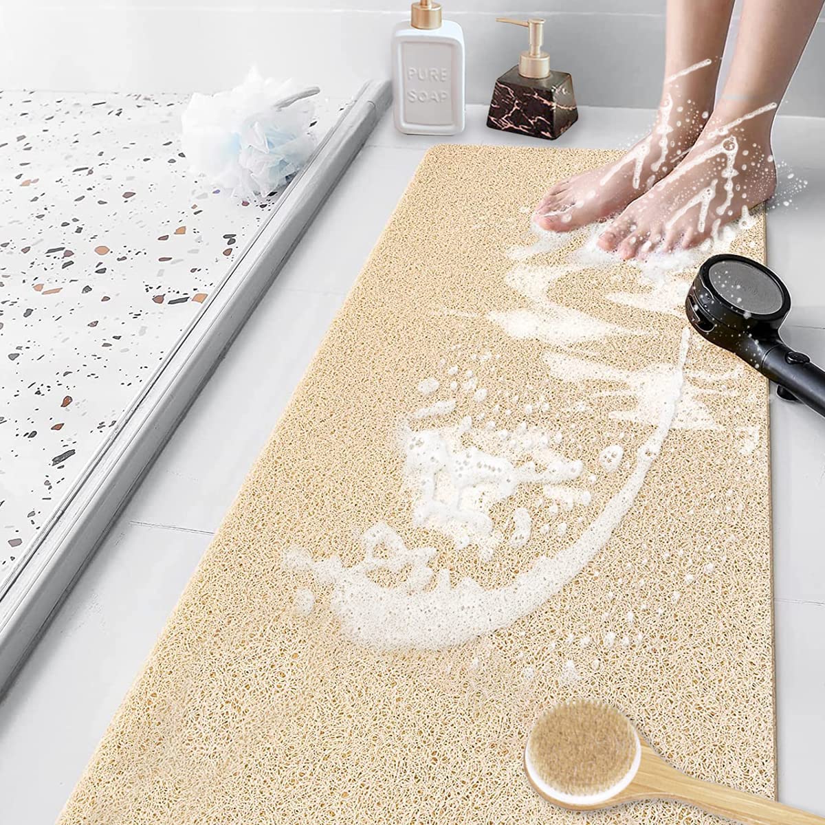 Protišmyková kúpeľňová podložka - Anti -politická sprchová rohož, Mikka, pohodlie