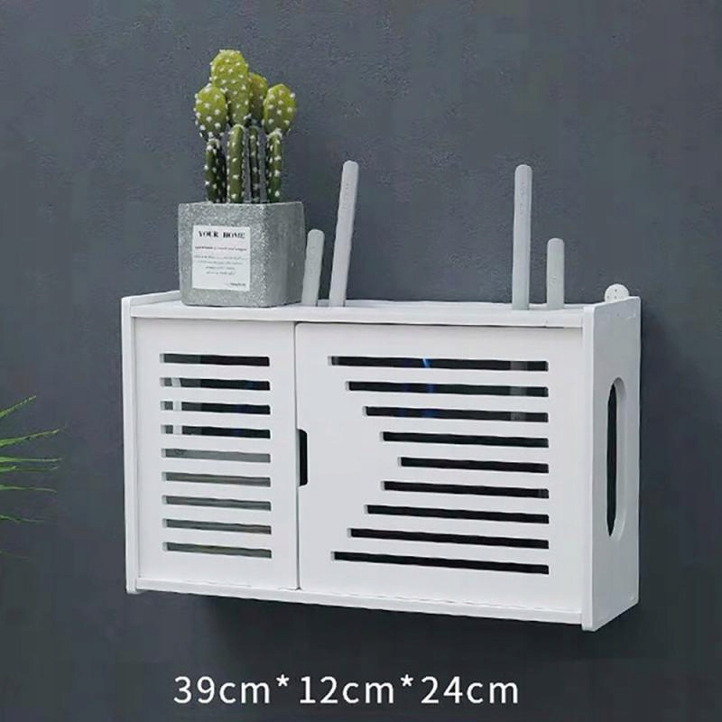 Polička do kúpeľne - Proti-sklz Wi-Fi Router Storage priechody doplnkový kábel