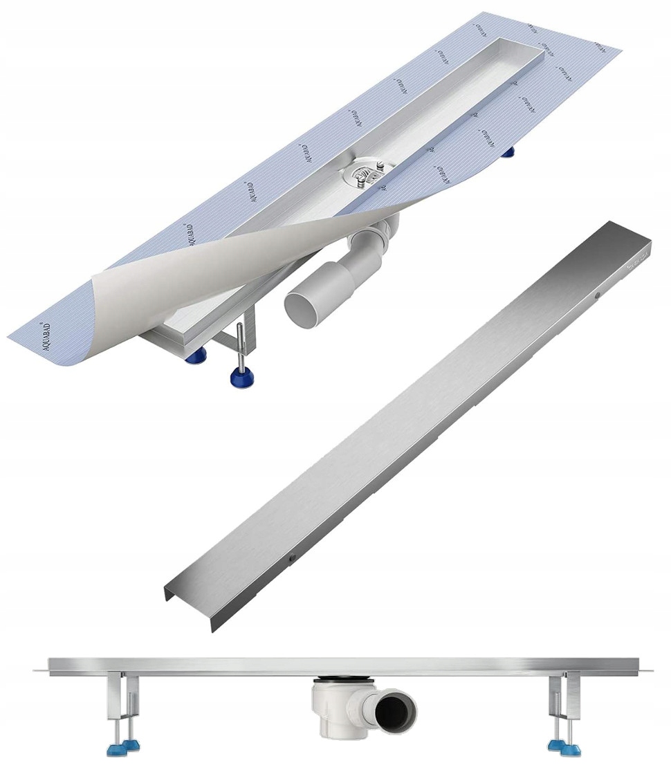Sprchový žľab - Aquabad Outflow s Siphon Viega 70cm oceľový rošt