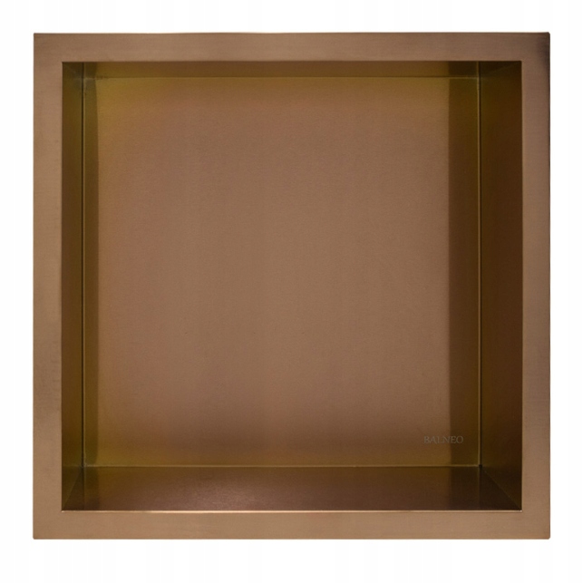 Polička do kúpeľne - Balneo Wall -Box One natern polica 30x30x7 meď