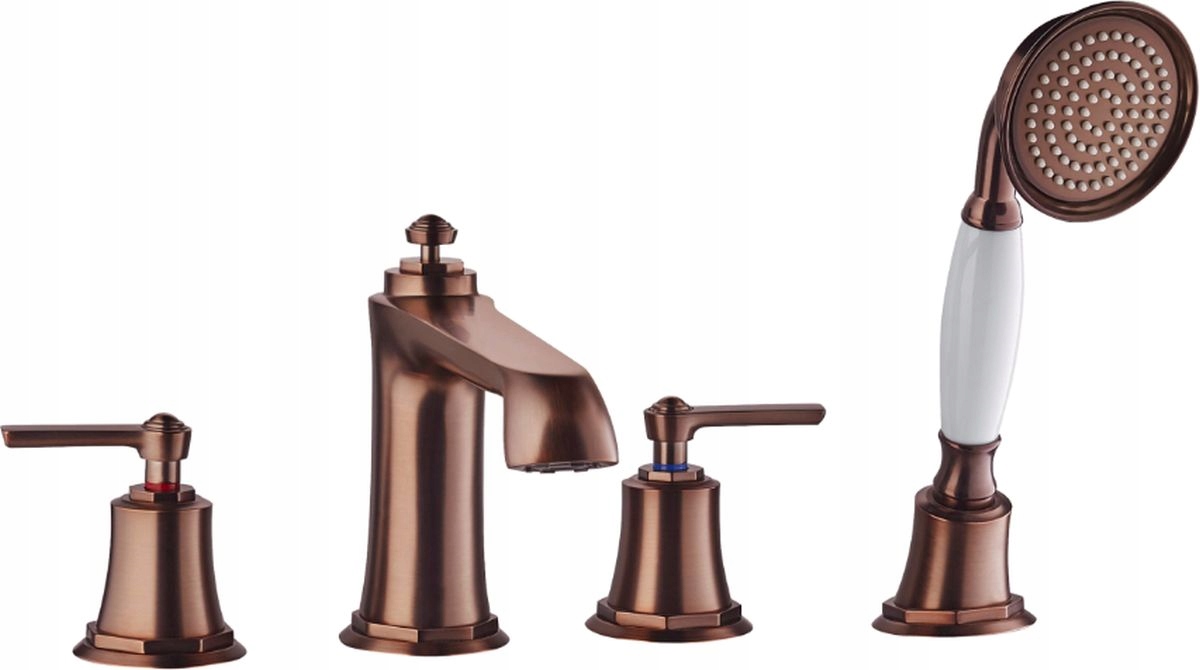 Vaňová batéria - Knival batérie 4 diery Copper Antique Omnires