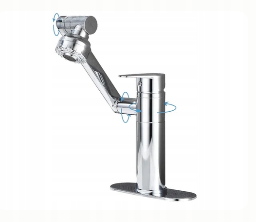 Kuchynské batérie - 360 ° Swveling Faucet Silver Faucet