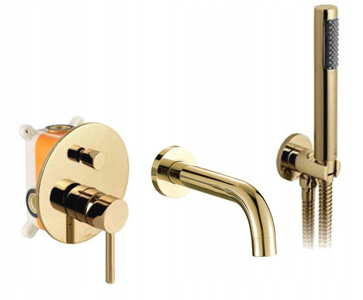 Vaňová batéria - Fluine Bath Mixer LUNGO L.GOLD + BOX RE