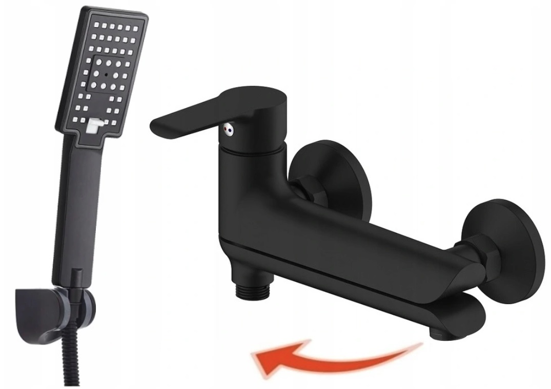 Vaňová batéria - Skladací kúpeľ Skladacie kolesá Black + Sprcha