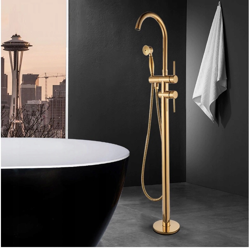 Vaňová batéria - Freestanding Bath Tube Quadro Gold 2