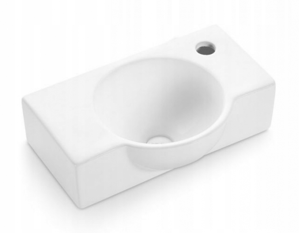 Asymetrické umývadlo -  Bathco Hanging Wink 40x26x11 Biela 4052