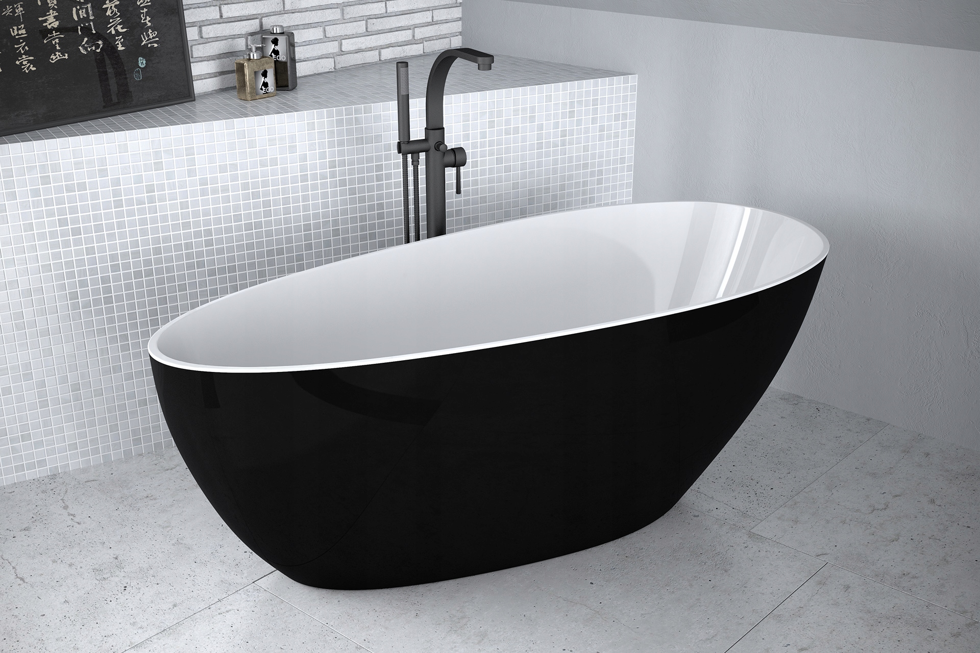Vaňa - Besco goya b & w woln wanna 160cm MineralDurabe