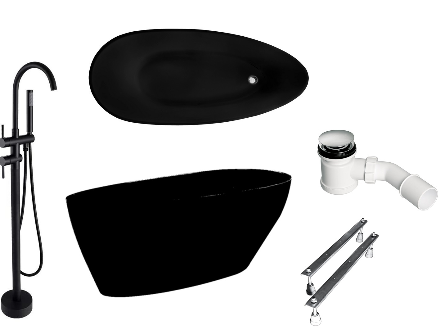 Vaňa - BESC Goya voľne stojaca vaňa 160 BATÉRIE BLACK 8