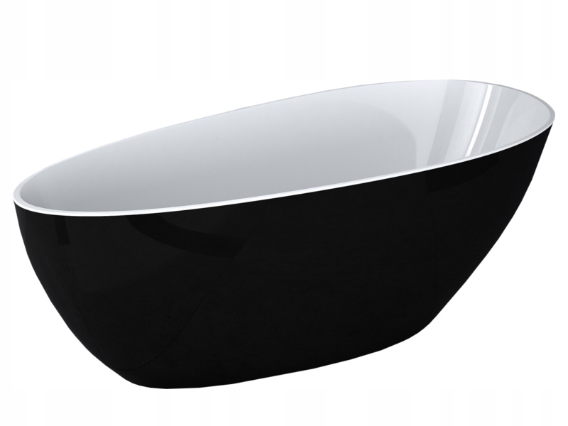 Vaňa - Besco Goya FreeStanding BathTUB čierna a biela 140