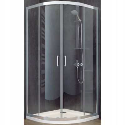 Sprchový kút, kabína - Besco Modern Kabs Half -Round Shower 80x185 Graphit