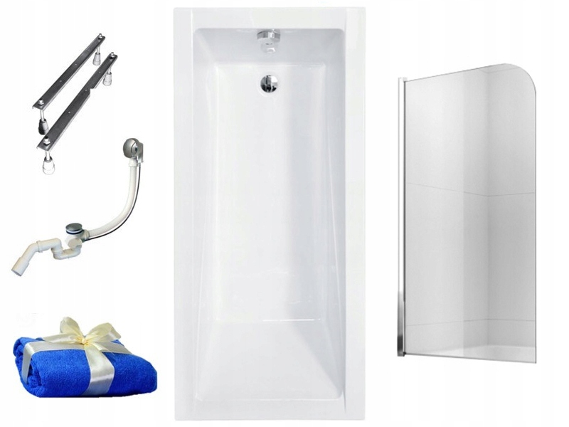 Vaňa - Besco Modern Slim Bath 140 x 70 Siphon