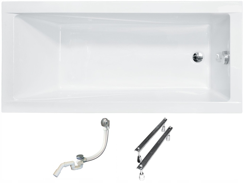 Vaňa - Besco Moderné Slim akryl vaňa 160 x 70 + sifón