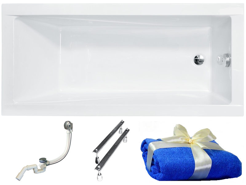 Vaňa - Besco Moderné Slim Akryl vane 170 x 70 + sifón