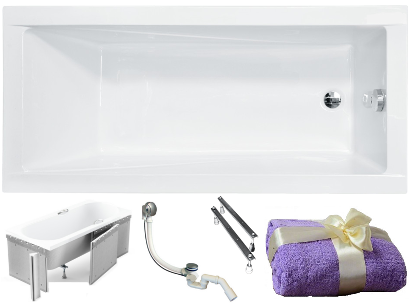 Vaňa - Besco Modern Bath 140x70 polystyrénu bývania Sifón