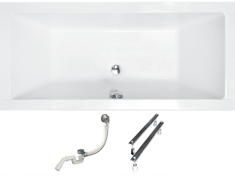 Vaňa - Besco Quadro Slim Akryl Vaňa 180 x 80 + sifón