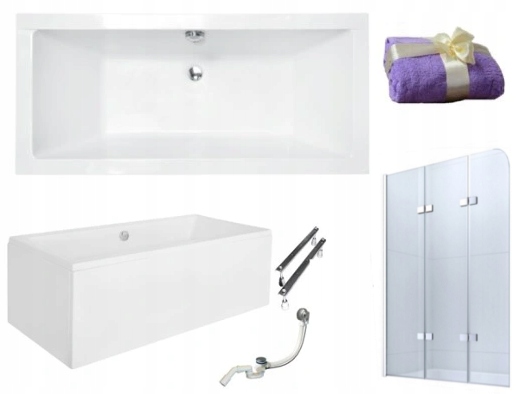 Vaňa - Besco Quadro Vaňa 175 x 80 Screen Sifón