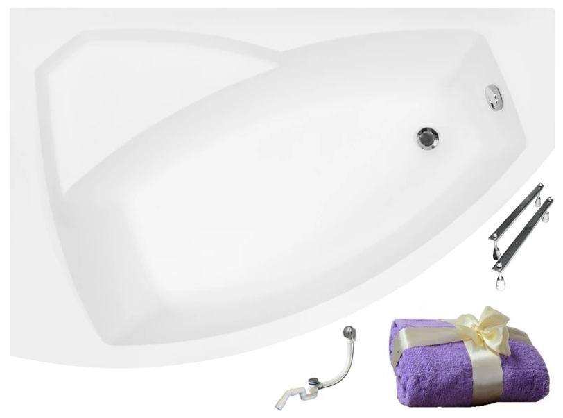 Vaňa - BESCO RIMA ACRYLIC CORNOUS BATH 140X90 Vľavo