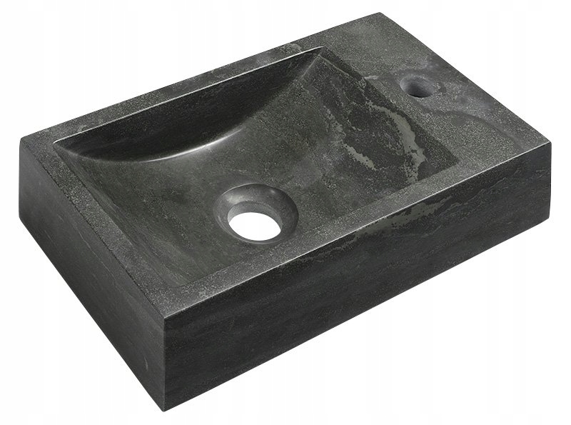 Umývadlo - Blokový kameň umývadlo 40x10x22cm čierny anthrazit