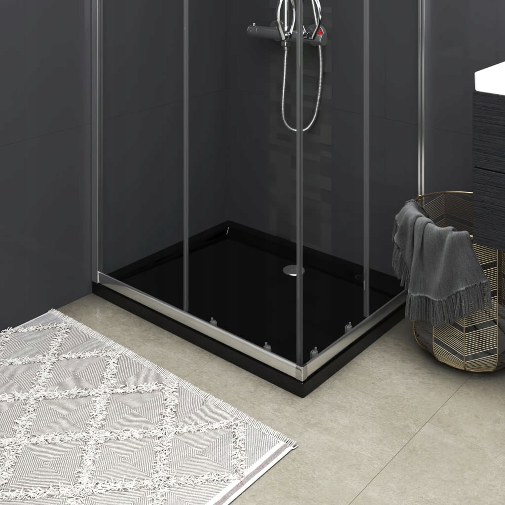 Sprchová vanička - Čierny obdĺžnikový pádlujúci bazén pre kúpeľňu 70 x 90 cm