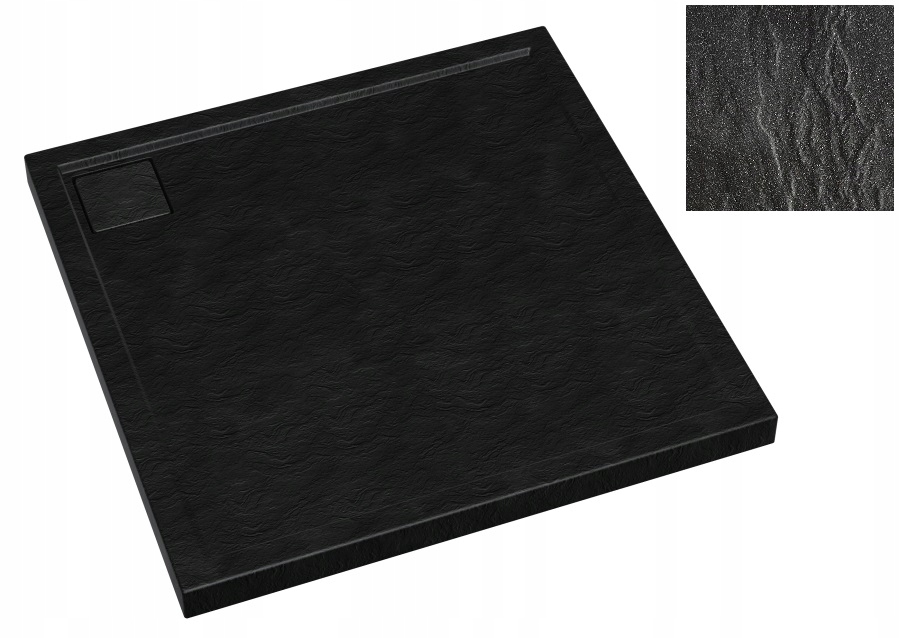 Sprchová vanička - Slim sprchová vanička - Kamenná efekt 80x80 Black Black