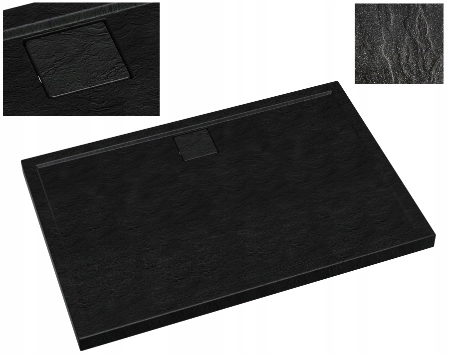 Sprchová vanička - SPRCHOVÁ VAŇA slim - kamenný efekt 90x120 čierna ČIERNA