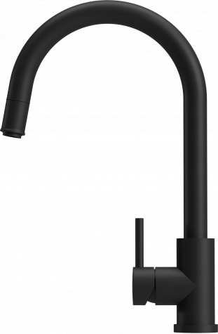 Kuchynské batérie - Batéria KWT36 PO MATNÁ ČIERNA 39,2 cm 360°