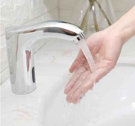 Vodovodná umyvadlová batéria - Non -Kontakt Washbasin Faucet Sensor Wave Chrome